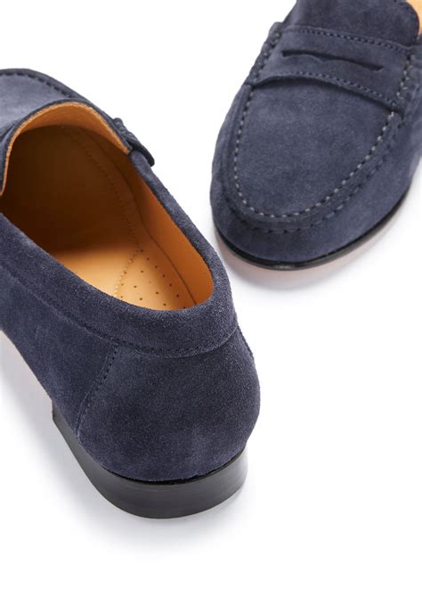 ladies navy loafer.